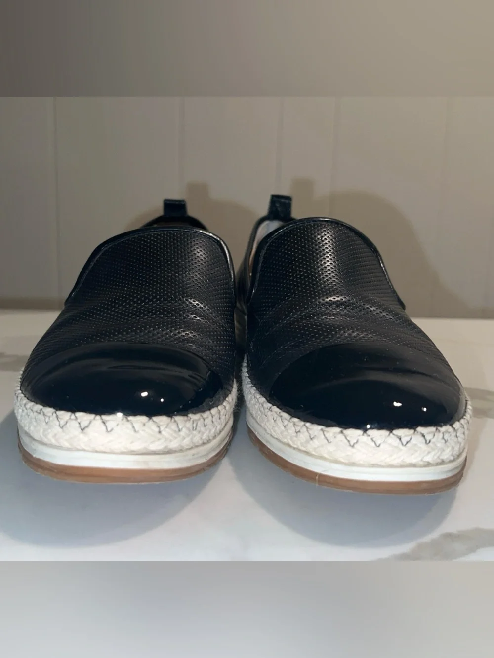 PAUL GREEN Black Women's Slip-On Espadrille Loafers